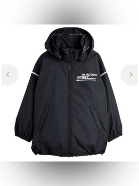 Mini Rodini Sport Kids windbreaker rain jacket coat black sie 7-9 NEW